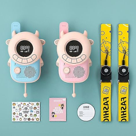 Talkie-walkie enfant avec écran LCD rétroéclairé, lampe torche intégrée, portée 3 km, émetteur-récepteur pour enfants, jouet radio bidirectionnel pour garçons et filles (1/4)