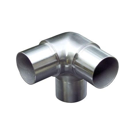 [QUALITE FRANCAISE] - Connecteur d'angle en T pour 3 tubes Ø48,3mm - Hauteur totale 60mm Longueur des manchons 30mm - Inox 304 - À coller