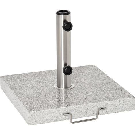 Sonnenschirmständer aus Edelstahl mit Griffen, halbkreisförmiger Schirmhalter, Gewicht für Sonnenschirme mit einem Durchmesser von 3,8–4,8 cm, für Balkon, Terrasse und Garten, grau