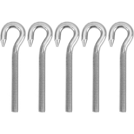 5 crochets garage, M10, 5 cm, 2 pouces, inox, pour rangement (1/5)