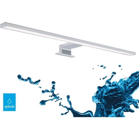 Lampe Miroir chromée, 780 lumens, 4.000 Kelvin, IP44, 8 W, 600x103x36mm (LxlxH) (1/5)