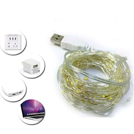Guirlande lumineuse LED étanche en fil de cuivre pour patio, cour, arbres, décoration de Noël, mariage, fête