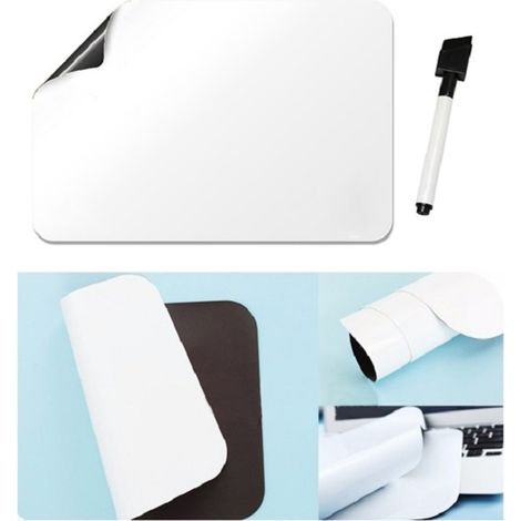 TrAdE Shop Traesio - Lavagna 20 X 15 Cm 0.6mm Calamitata Bianca 1 Pennarello Cancellino Frigo Cucina -