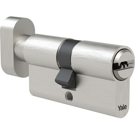 Yale Cilindro Serie 1000 - Cilindro con Pomolo 30/40 - Nichel satinato