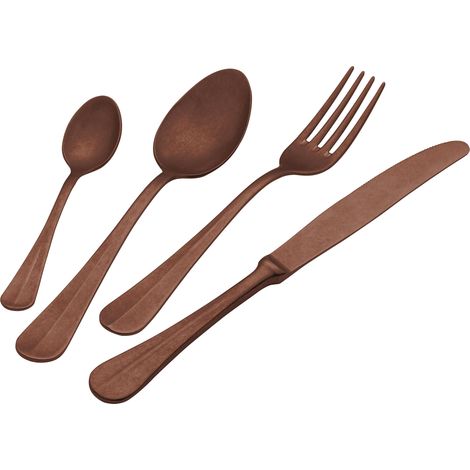 Servizio Set di Posate 24 Pezzi in Acciaio 18/10 PVD Eme Royal Retrò Chocolate (1/2)