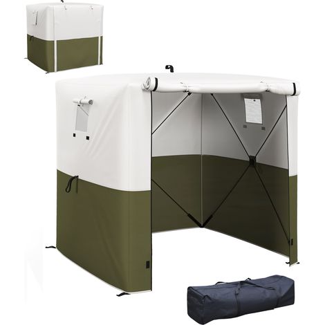 Green and White 2 x 2 m Pop-Up Gazebo with Accessories 180 x 180 x 200 cm (1/5)