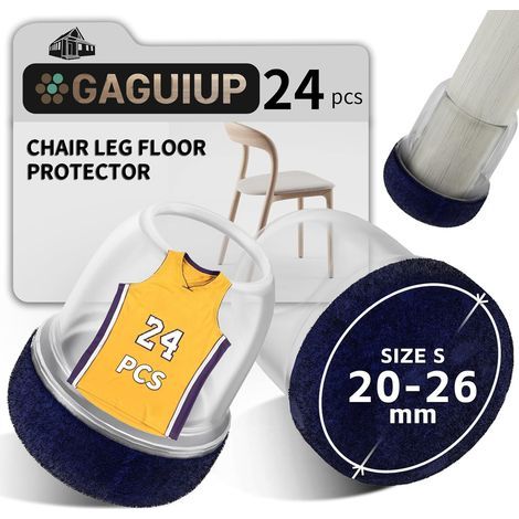 Lot de 24 protections de sol rondes en silicone de 2,5 cm pour pieds de chaise, protection de pieds de meubles, housses de pieds de table mobiles, capuchons de pieds de tabouret pour éviter les (1/5)