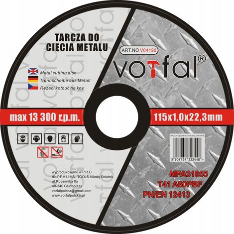 DISCO PER TAGLIO METALLO 115X1,0 PER MOLATRICE ANGOLARE (1/5)