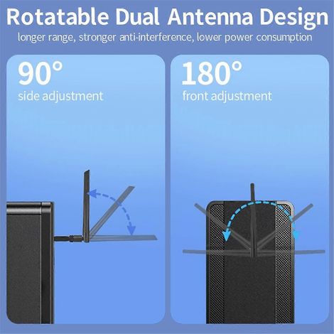 Adaptateur Bluetooth 5.4 150 m, sans pilote, clé USB Bluetooth noire (1/5)