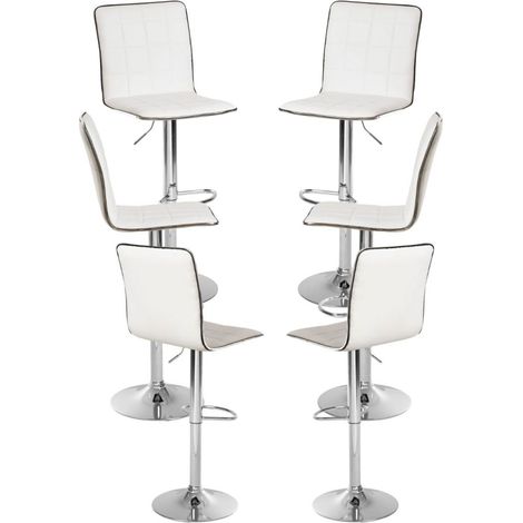 Packs Taburetes Cocina - Pack 6 Taburetes Likod - Blanco (1/4)