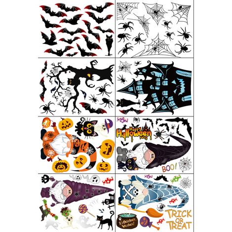 Autocollant Fenêtre Halloween - Réutilisable - Sans Colle - Pour Vitres Miroirs et Surfaces Lisses - Lot de 1 (1/5)