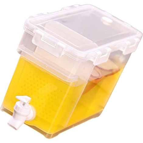 Distributeur de boissons transparent de grande capacité avec couvercle scellé - Sans danger pour le réfrigérateur - Anti-fuite - Distributeur de boissons froides avec robinet (1/5)