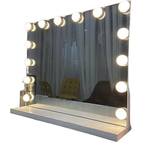 Kit d'éclairage miroir avec 14 ampoules pour coiffeuse, miroir LED Hollywood à intensité variable, éclairage de coiffeuse USB avec interrupteur (1/5)