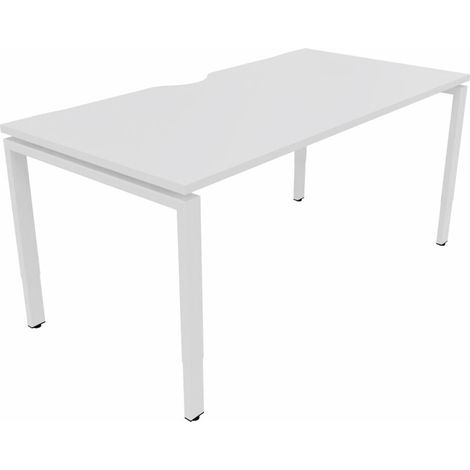 Bureau individuel réglable en hauteur avec encoche Producteo (1/5)