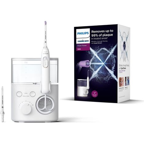 Jet dentaire - PHILIPS - PowerFlosser 3000 - Blanc - 2 canules - 10 intensités