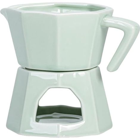 Appareil à fondue au chocolat en céramique - Récipient à chaleur uniforme pour faire fondre le beurre et le fromage, idéal pour les fêtes, Noël et les réunions de bureau. (1/5)