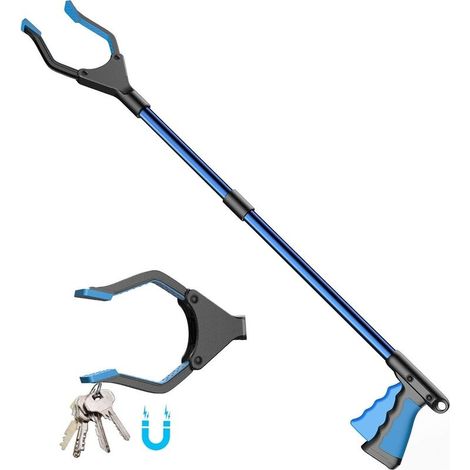Pince de jardin pliable, pince à ordures, pince de préhension pour seniors, bras d'extension de 82 cm, poignée de préhension en main avec embouts magnétiques pour l'évacuation des déchets. (1/5)