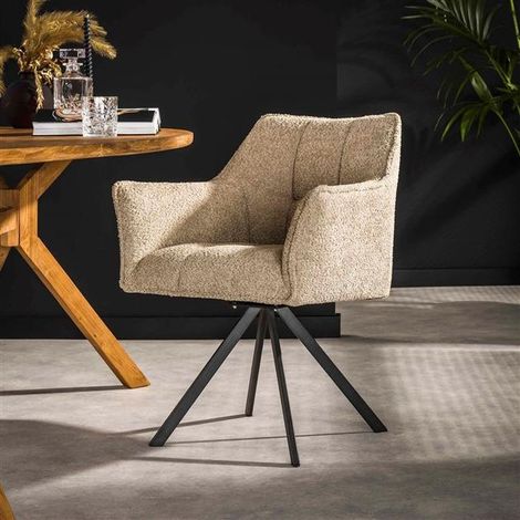 Bouclé Dining Chair Bentley Beige (1/3)