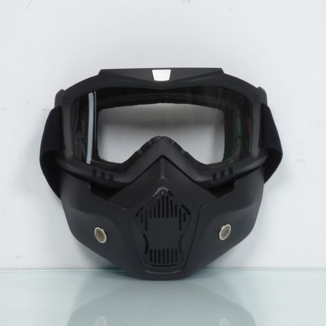 Lunette et masque Dark Knight noir mat pour casque jet bol écran (1/4)
