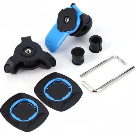 Support téléphone portable vélo et moto avec amortisseur de vibrations haute fréquence, stabilisateur anti-secousses avec patchs triangulaires bleus 143C, lot de 2 (1/5)