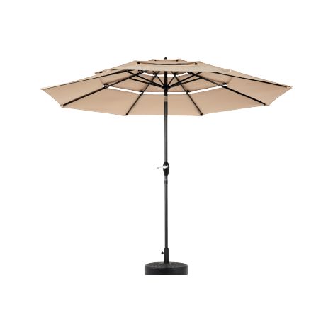 Parasol 10FT 3 niveaux inclinable aluminium anti-UV imperméable