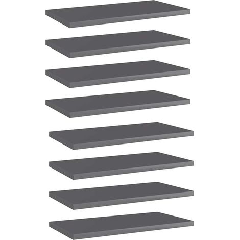 vidaXL Estante estantería 8 uds contrachapada gris brillo 40x20x1,5 cm (1/5)