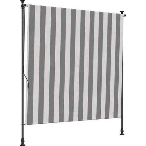 Store enrouleur extérieur gris anthracite et blanc, 120 x 270 cm (1/5)