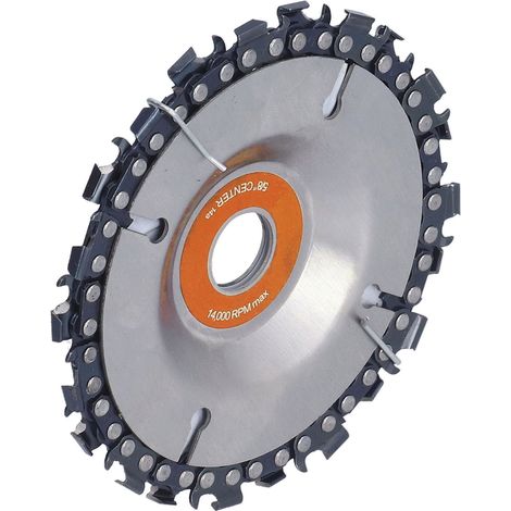 Disque à chaîne de meuleuse d'angle 4 pouces 22 dents, lame de scie à chaîne pour le travail du bois, lame de scie à rainurer, carte orange (1/5)