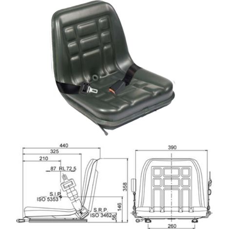 Culla Mini Baltic GT60 guide di scorrimento, cinture fisse e microinterruttore
