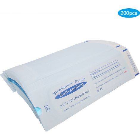 200 selbstklebende Beutel 70 x 260 mm für zahnärztliches Zubehör und Verpackungen (1/5)