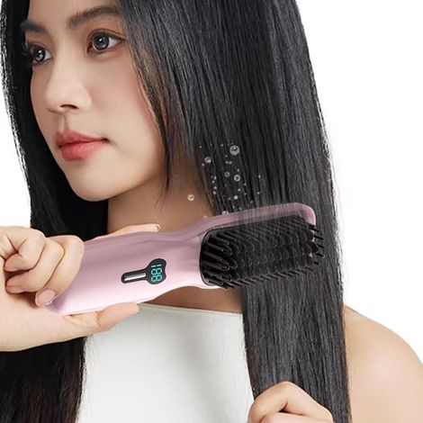 USB Charging Convenient Mini Wireless Straight Hair Comb Straight and Curly Dual-Purpose Curling Iron Fully Automatic Curling Iron Wireless (1/5)