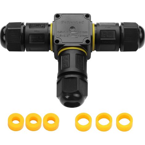 Connecteur de câble 3 broches étanche IP68, boîte de connexion extérieure à clic 2/3/4 voies pour câble M20 4–8 mm ou 6–11 mm, boîte de distribution pour câble enterré étanche (3 broches et 3 (1/5)
