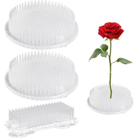 Lot de 3 arrangements floraux avec ventouses, support de fleurs fixe, arrangements floraux ronds et carrés, convient pour les bouquets faits maison (1/5)