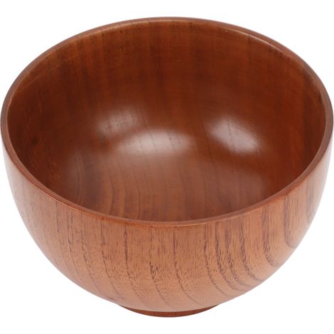 Bol en bois d'acacia fait main, style japonais unique, idéal pour salades, ramen, nouilles et soupes. (1/5)