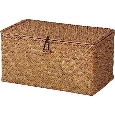 APEX Boîte de rangement tressée, panier de rangement couvert, grande taille pour ranger vêtements, jouets et poupées. (1/5)