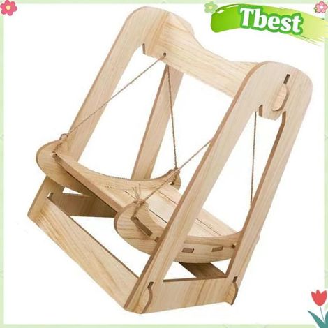 Tbest Hamac balançoire chat en bois Hamac Balançoire en Bois pour Chat – Lit pour Animaux de Compagnie Robuste, animalerie hamac (1/5)