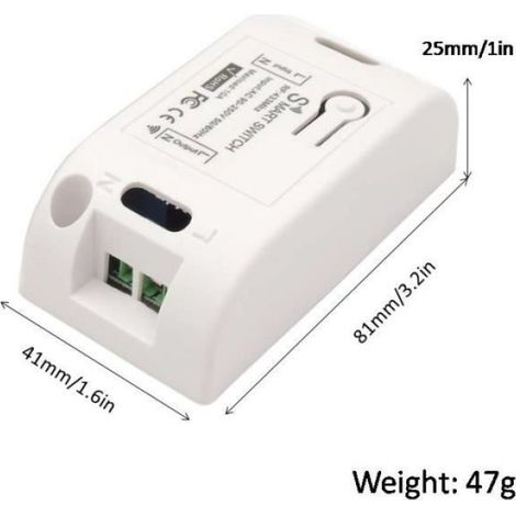Relais Récepteur 433 Mhz - 220 V Ac - 10 A - 2200 W - 1 Canal - Pour Éclairage Led Et Systèmes De Porte - Avec Télécommande Sans Fil ×1 (1/4)
