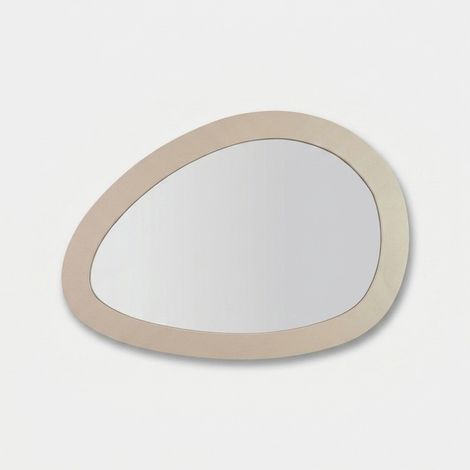 Specchio da parete sagomato moderno 71x48 cm Saturno - Tortora (1/4)