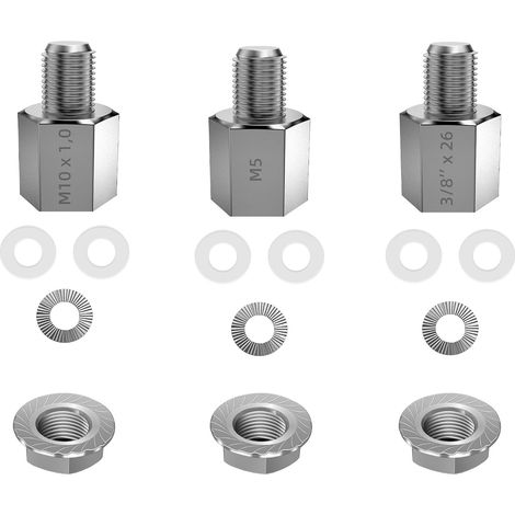 Adaptateur d'essieu de vélo pour essieu Plein M10 x 1,0, axe Plein 3/8" x 26, Serrage Rapide M5, Adaptateur Universel pour remorque de vélo (1/5)