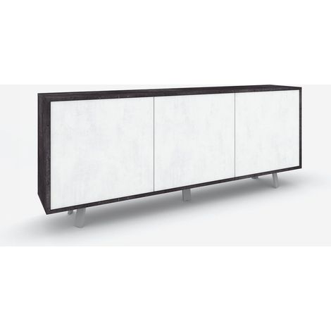 Velbruk Buffet 3-türig modernes Design - Weiß - Schwarz