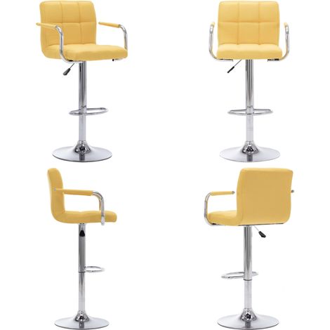 vidaXL Chaise de bar Jaune Tissu (1/5)