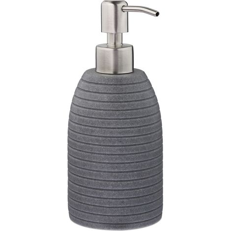 Dispensador de jabón decorativo baño 18 x 8 cm dosificación precisa de poliresina gris 130009156 (1/5)