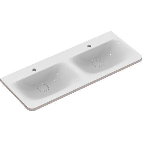 Ideal Standard TONIC II Lavabo-plan double 121,5 x 49 cm blanc (K087001) (1/5)