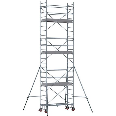 Echafaudage roulant acier - Hauteur de travail maximale de 9.10m - 8325072