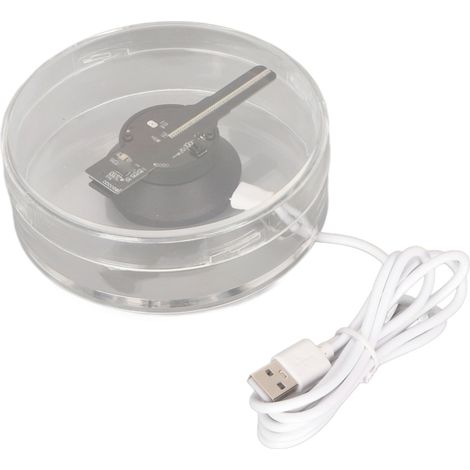 Ventilador holográfico 3D, 48 LED, Wi-Fi, aplicación de control remoto, altavoz integrado, pantalla publicitaria holográfica con tarjeta de memoria para Windows.
