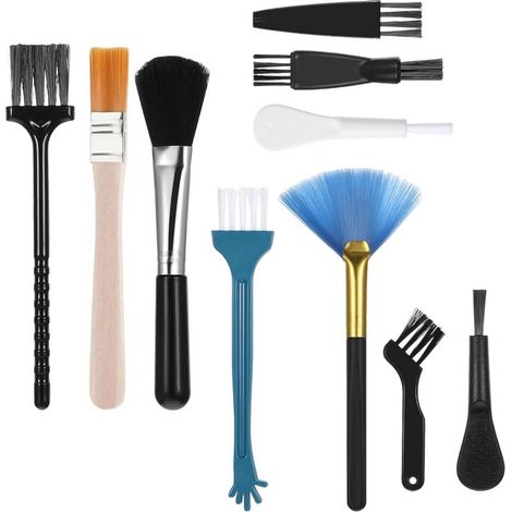 10 Pièces Brosses de Nettoyage PC Pinceaux de Clavier Kit Brosse en Nylon Antistatique pour Clavier Téléphone Ordinateur Caméra