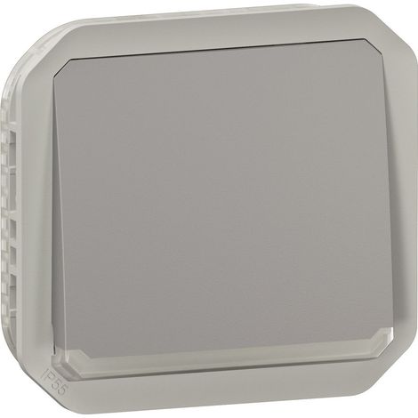 Legrand - Poussoir NO lumineux Plexo composable - Gris (1/5)