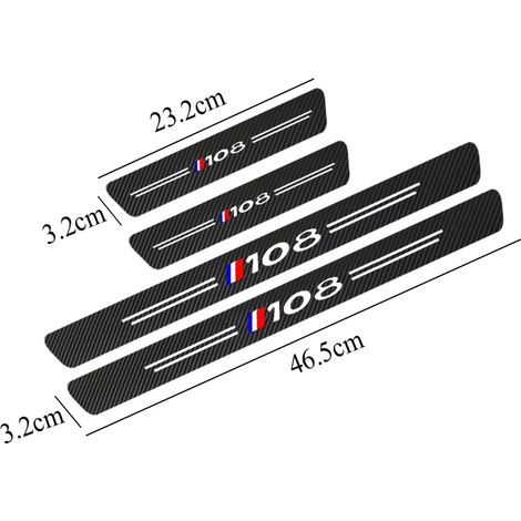 (108) 4 autocollants de seuil de porte en fibre de carbone pour Peugeot GT 106,107 et 108 - Accessoires auto (1/3)