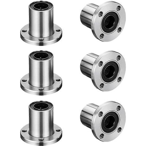 Accouplement à bride ronde série LMF LMF8UU/LMF10/LMF12/LMF16, palier de mouvement linéaire pour arbre à tige, 6 mm/8 mm/10 mm/12 mm/16 mm/20 mm (1/5)