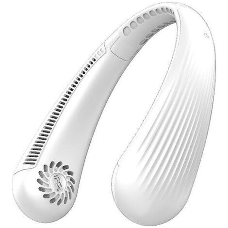(blanc) Ventilateur Cou Portable,usb Ventilateur 2200mah Sans Lame Silencieux Personne Collier Ventilateur Nuque Refroidisseur Rechargeable 3 Vite (1/5)